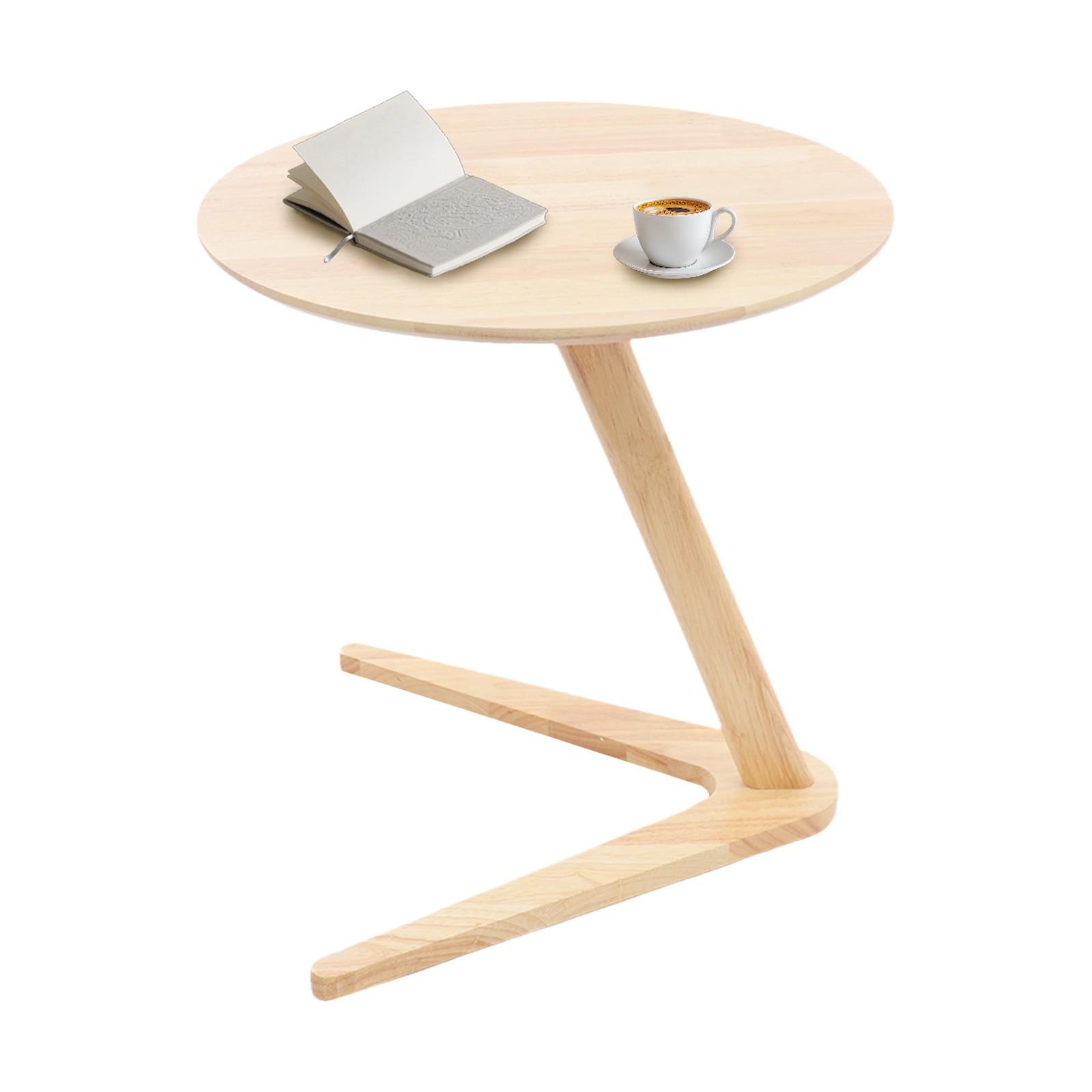 Round Tabletop Side Table, Sofa Tables Slide Under Couch for Living Room