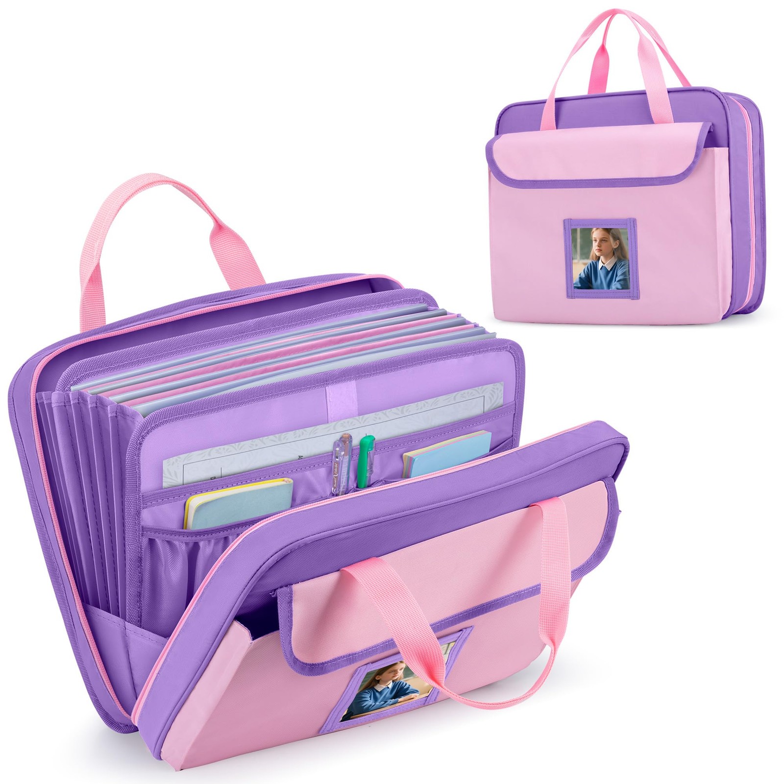 Zipper Document Bag for Boys and Girls, Baby Portfolio Organizer Case