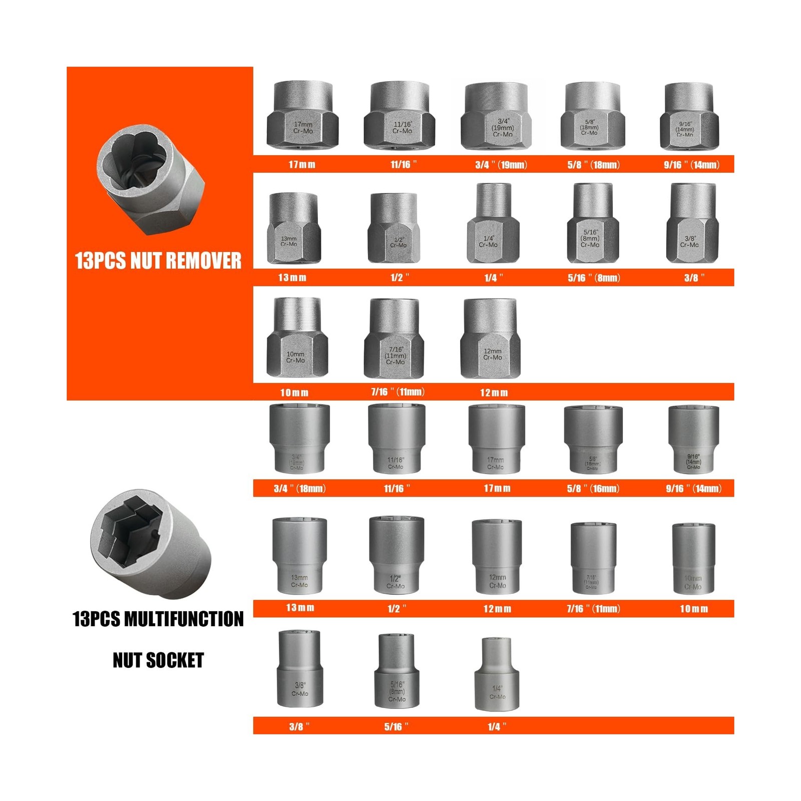 62Pcs Screw Extractor Set with Left Hand Drill Bit, Bolt Extractor Kit Heavy ...