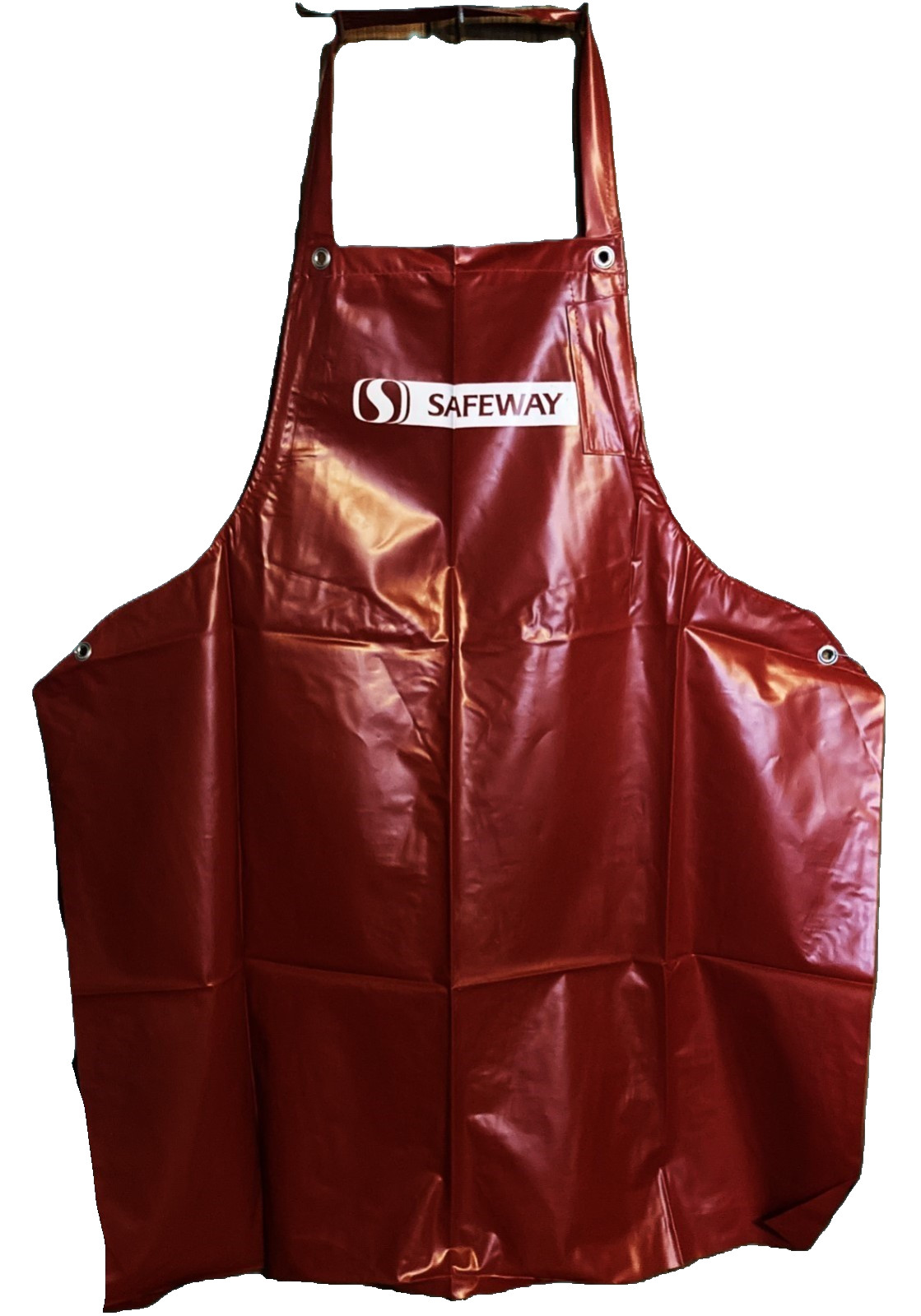 NEW, Safeway  Apron Locknane, Red, Vinyl,Butcher, Produce, 37"L, 32"WPET RESCUE