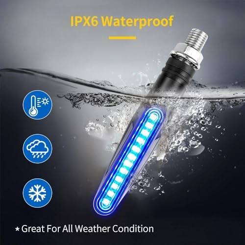 Motorcycle LED Turn Signal Assemblies, Sequential Flow, Yellow Light2V, 83g, 1