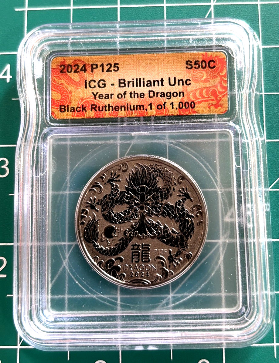 2024 P125 Australia 1/2OZ Ag Year of The Dragon BU Black Ruthenium (1000 minted)