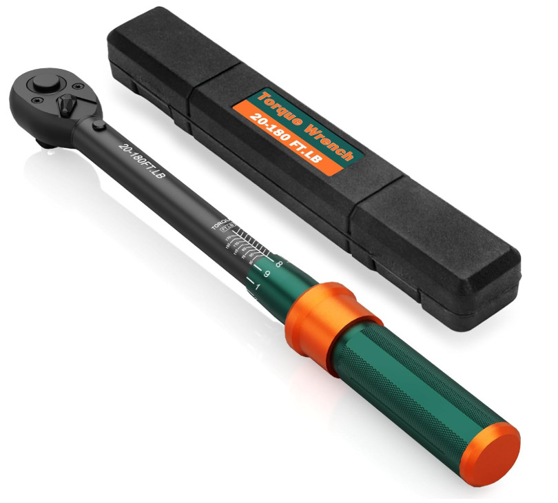 Llave dinamométrica 1/2”, 20-180 Ft.lb, ±3%, carraca 72T con liberación rápida