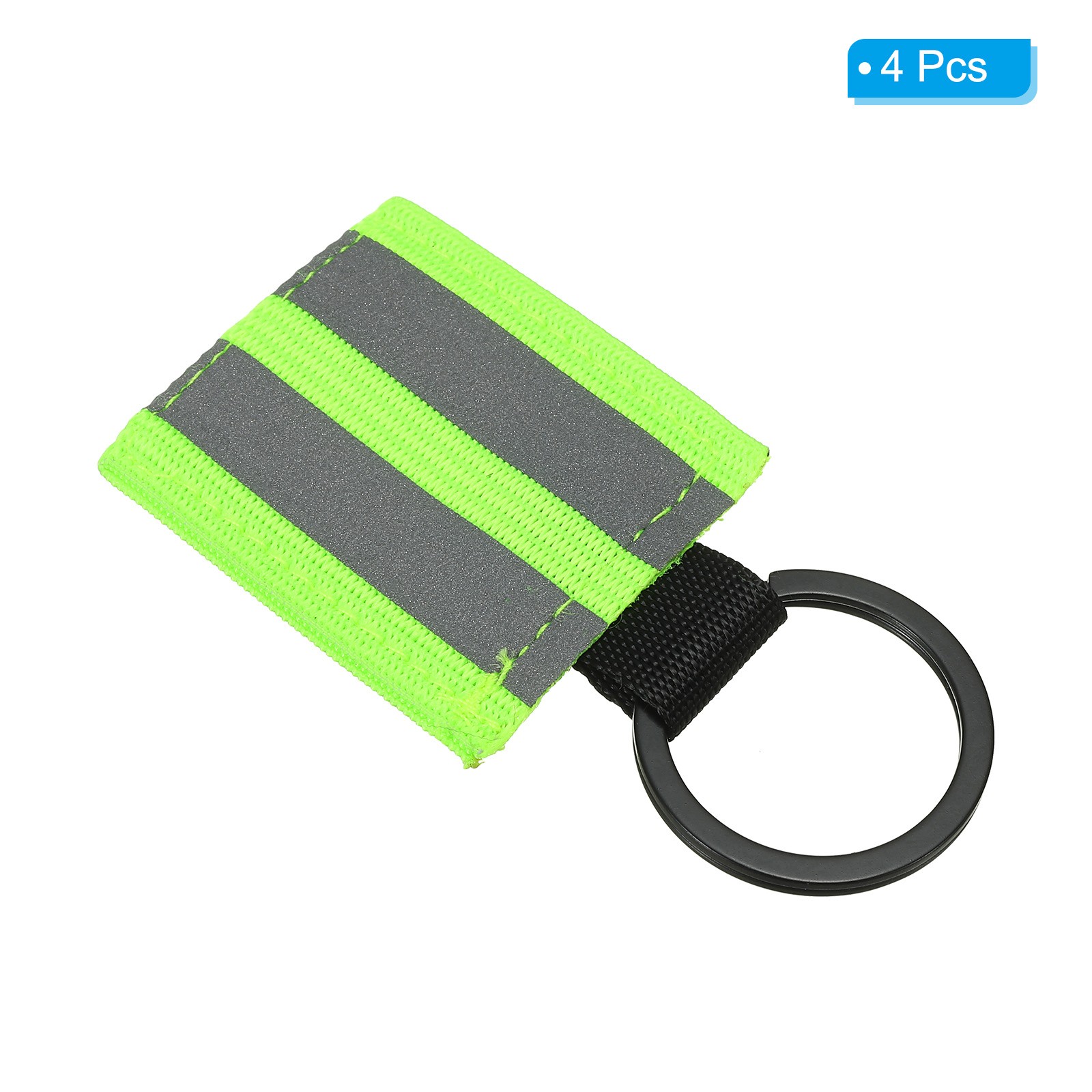 4 Pcs Reflective Keychain Tag, Reflective Zipper Pulls, Green