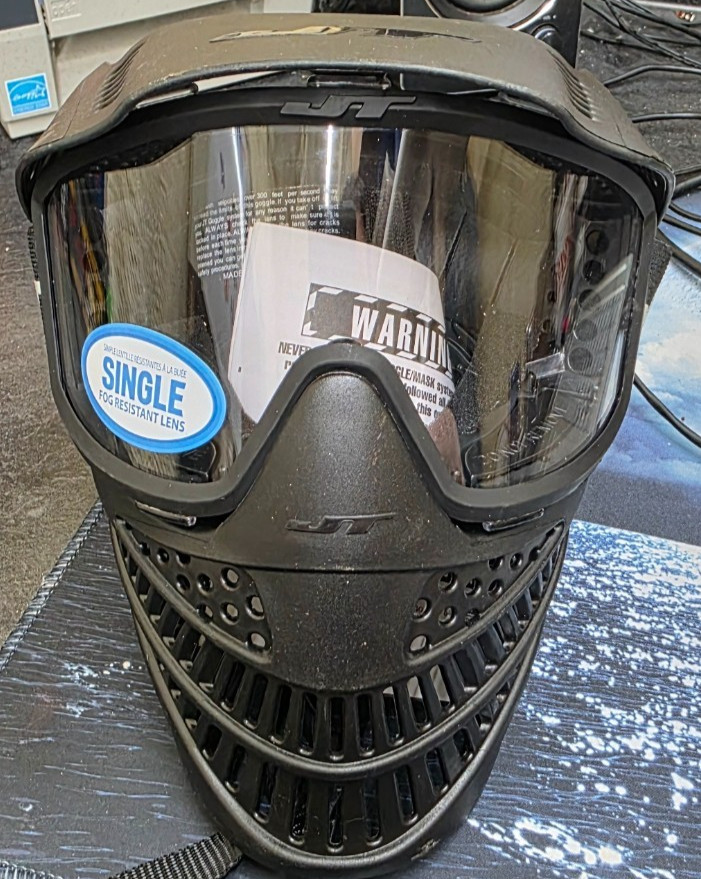 JT Pro Flex Black PaintBall Thermal Face Mask JT Goggles Clear Lenses Visor OSFA