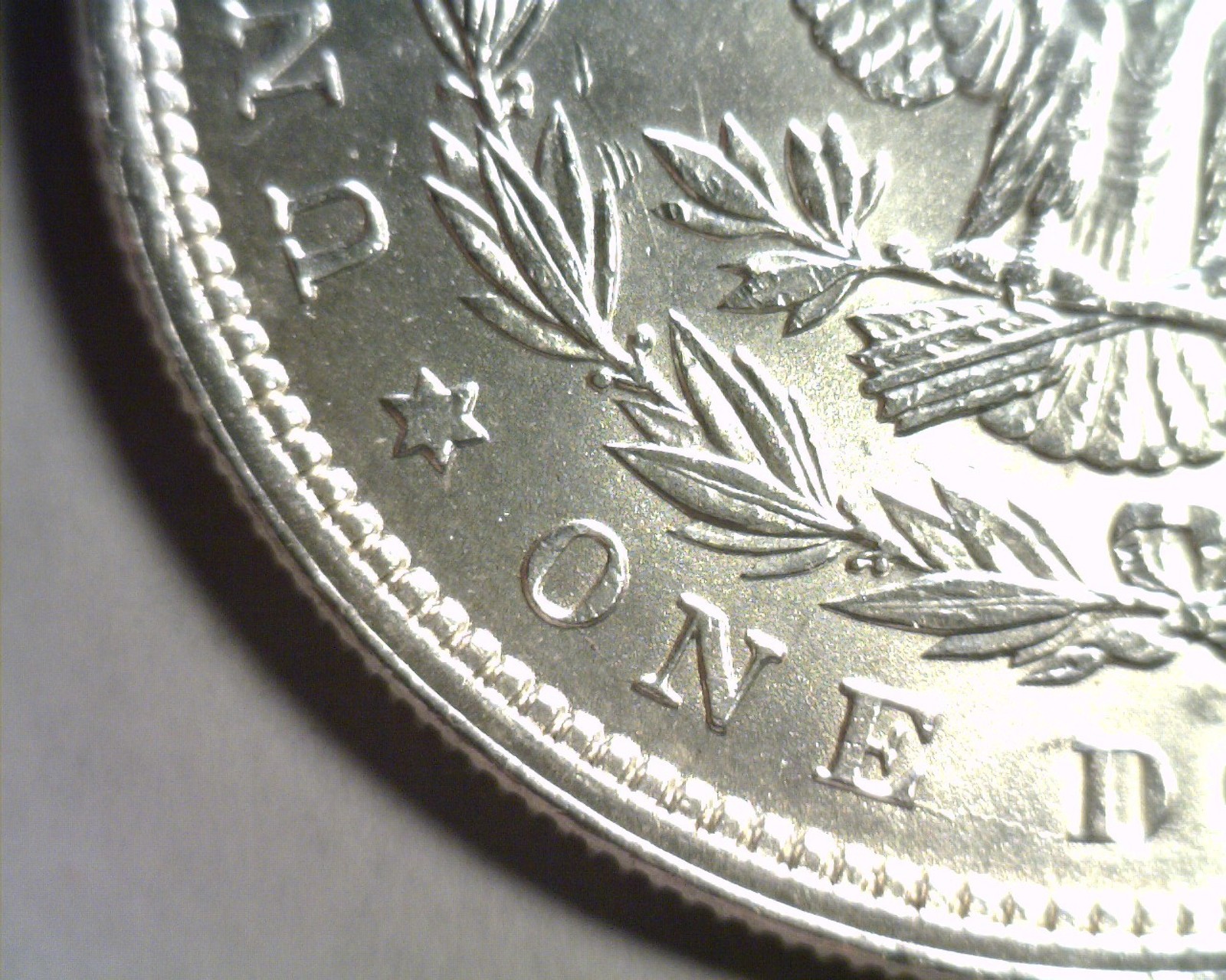 1897 MORGAN SILVER DOLLAR MISALIGNED DIE REVERSE NICE UNCIRCULATED NICE UNC.