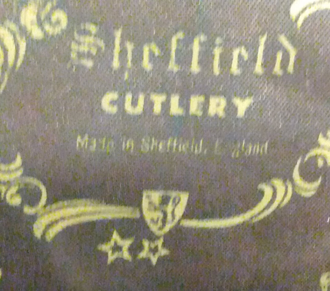 Steak Knives ORIGINAL BOX Sheffield England Forever Sharp BAKELITE? 5 -1 MISSING
