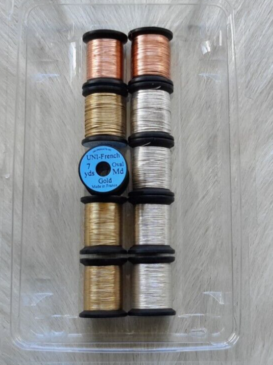 Fly Tying Tinsel.. French Oval Tinsel (10) Spool ) . Asst. Size,, Color, etc..