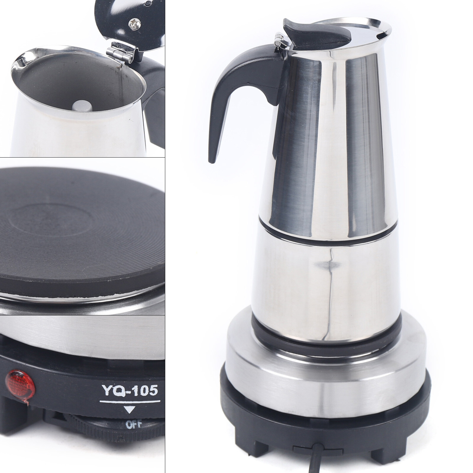 Coffee Maker,Stovetop Espresso Coffee Maker Moka Coffee Pot with Electric Stove