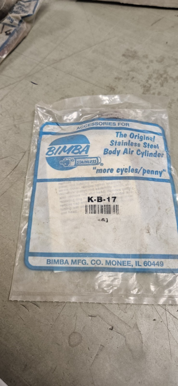 Bimba K-B-17 Double Wall Cylinder Repair Kit