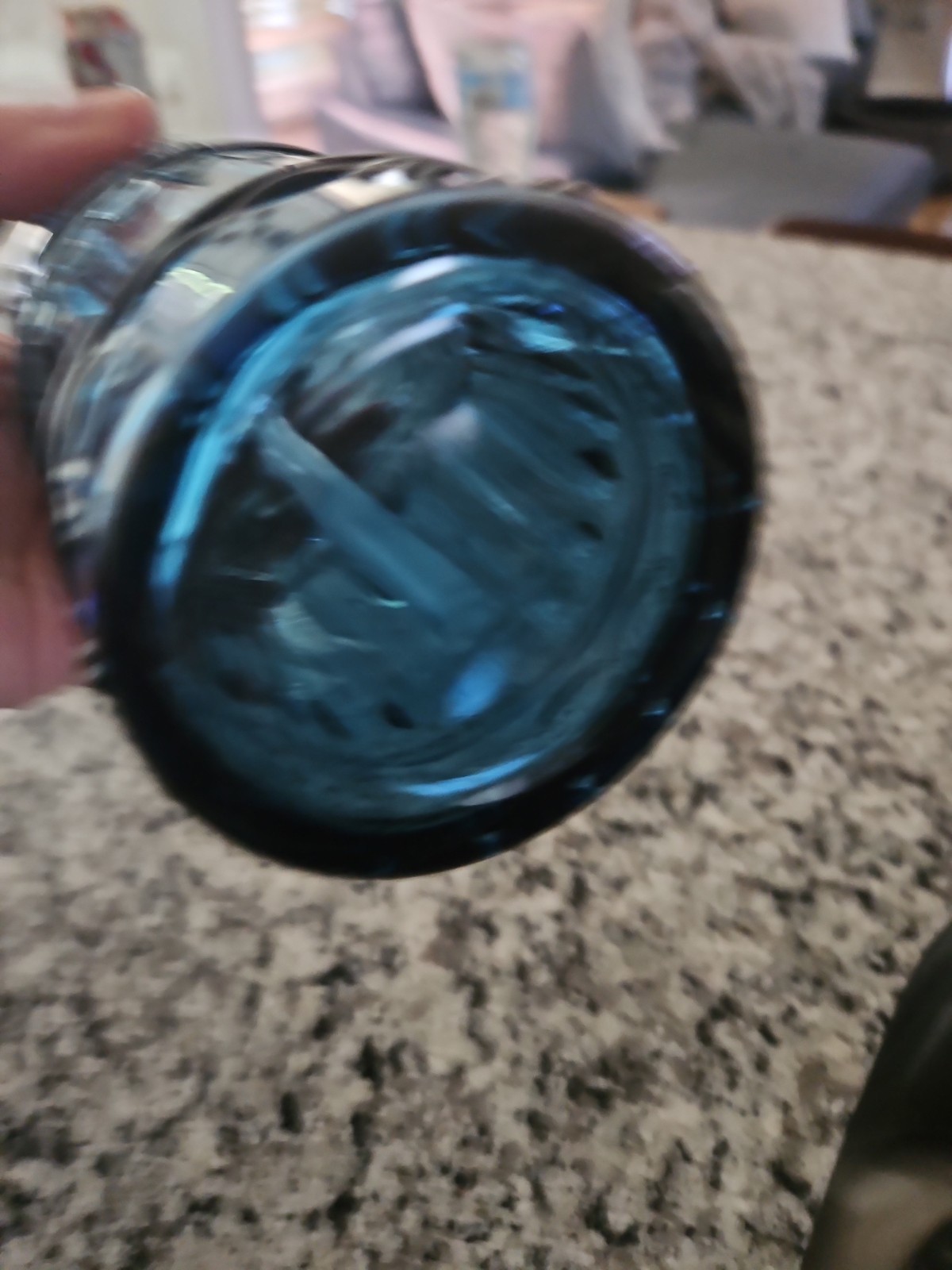 New 3pc Blue Glass Bathroom Set
