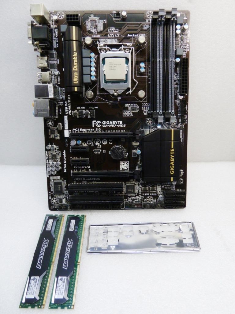 Gigabyte GA-H87-HD3 Intel H87 Motherboard w/ 16GB RAM DDR3 & i7-4770K LGA 1150