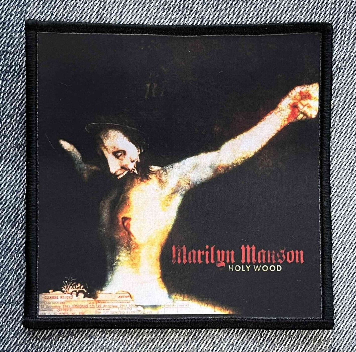 Marilyn Manson Holy Wood Sublimated Printed Patch Brian Metal Singer Band Logo