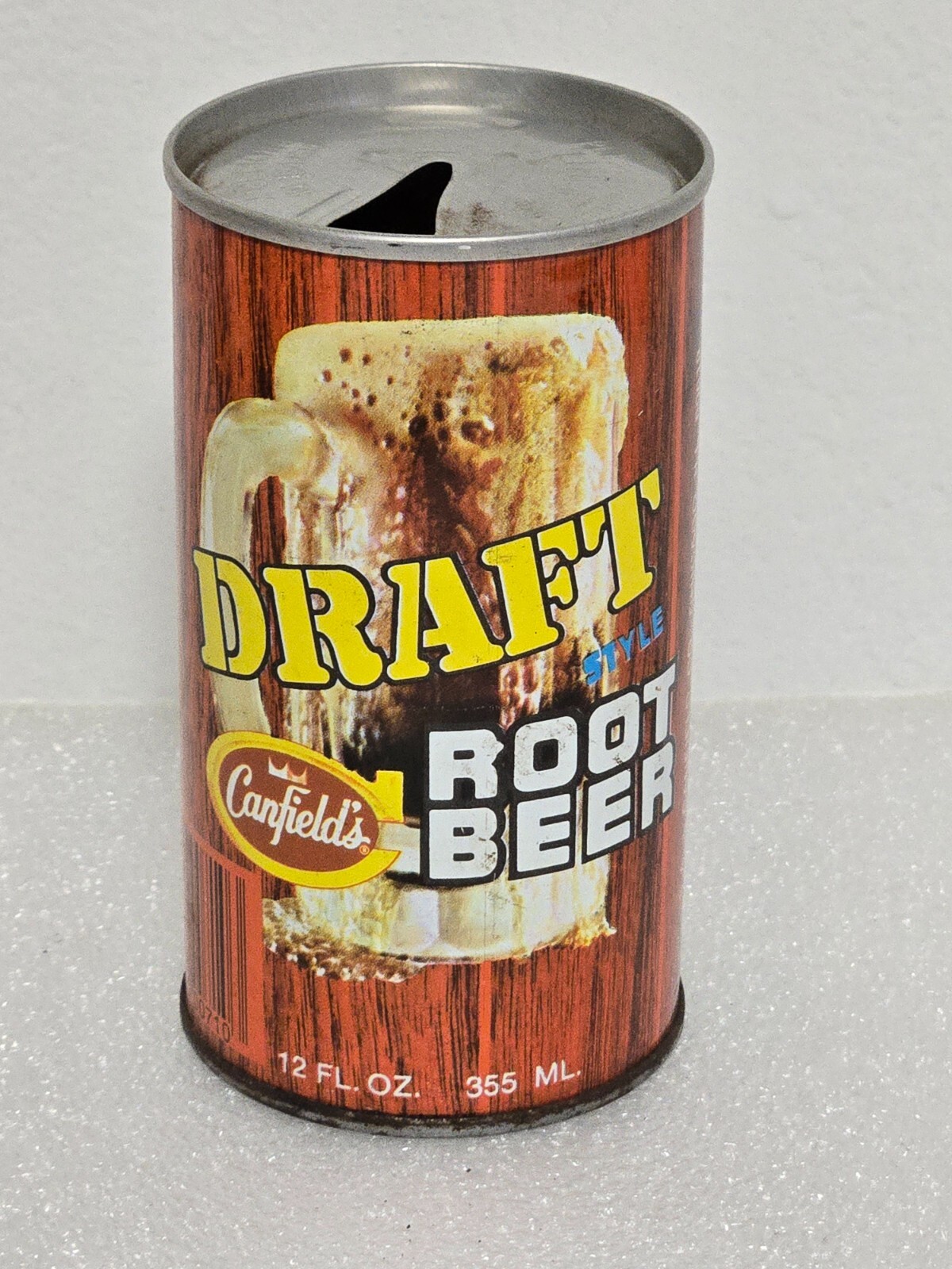 Vintage Canfield's Draft Root Beer Steel Soda Pop Can