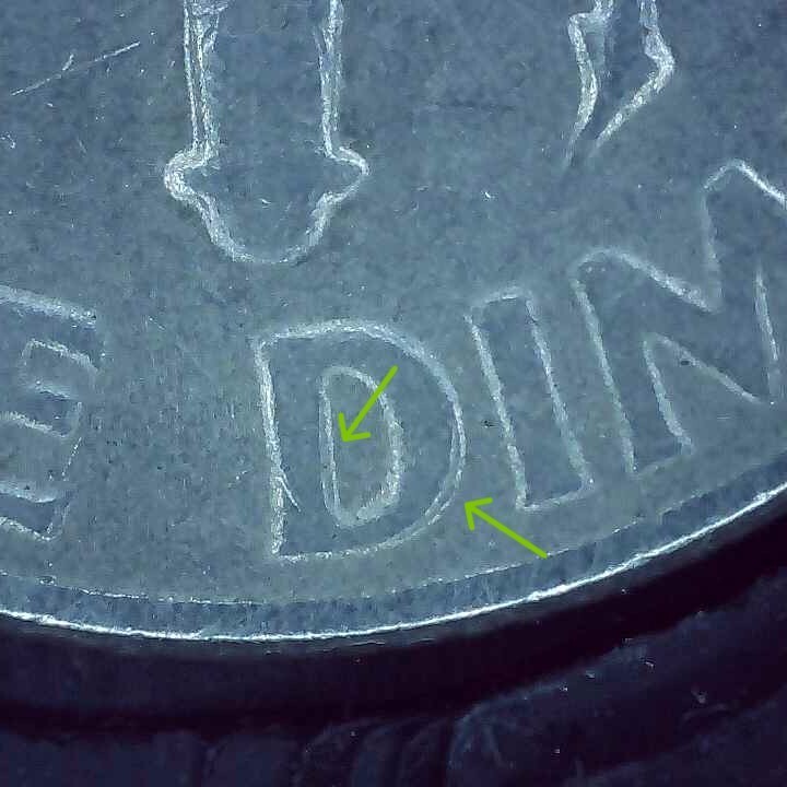 1966 Dime error DDR on flame