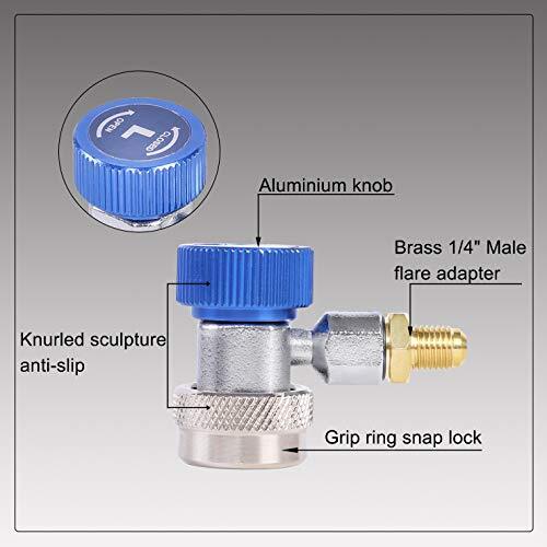 Automotive AC R134a Adjustable Quick Coupler Kit HVAC High Low Connector Conv...