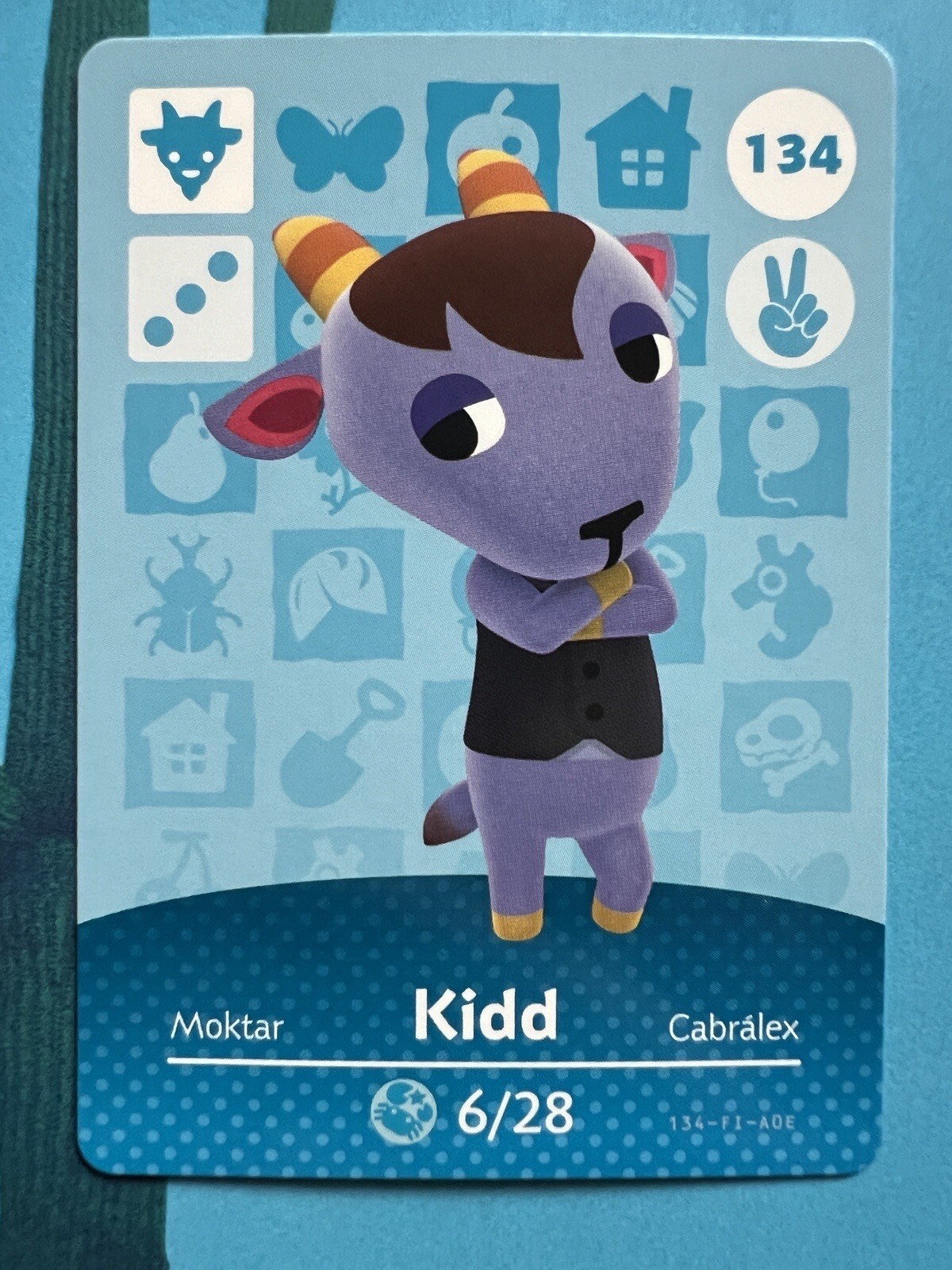 Kidd # 134 | Series 2 Animal Crossing Amiibo card ✅ Authentic + Unscanned