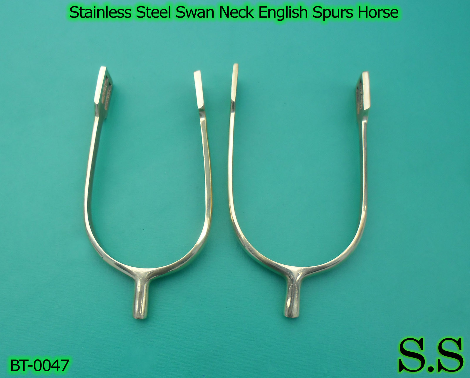 Stainless Steel SwanNeck English SpursHorse Length5'' & Width 3''Equine,BT-0047