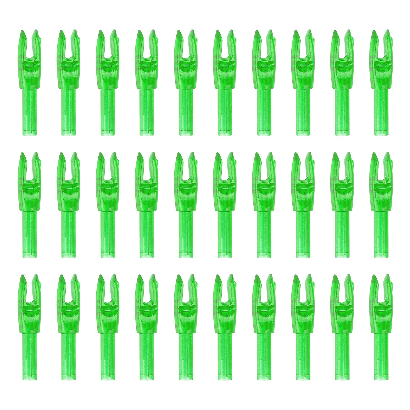 30 Pack Archery Arrows Nocks 4.2mm Plastic Insert Arrow Nock Transparent Green