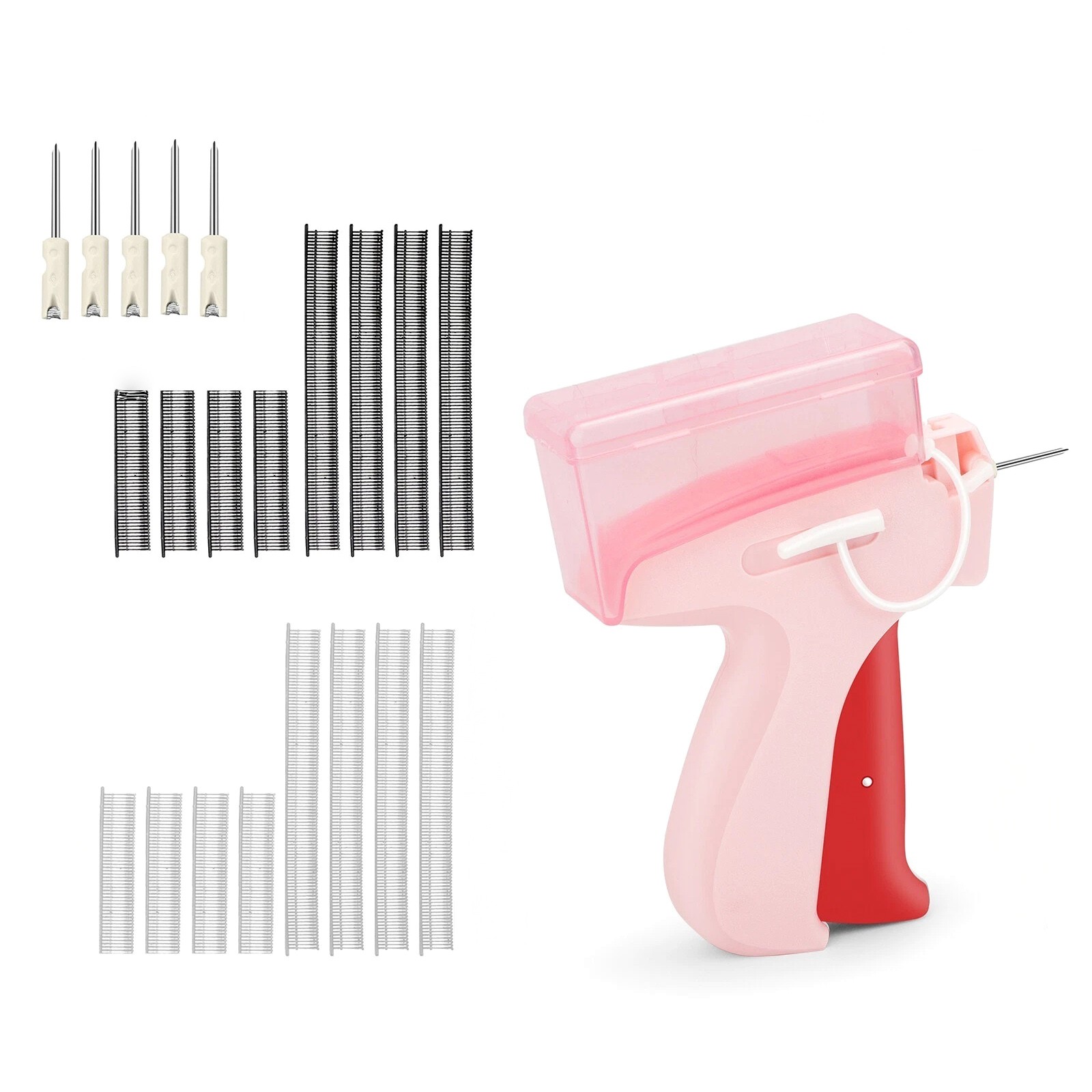 Sewing Gun Pink Effortless Operation Smooth Fabric Fixing Includes Glue Needles