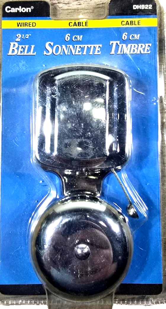 VINTAGE Carlon DH922 Silver Chrome Wired Bell Doorbell Chime 2.5”, 2003 NEW NOS