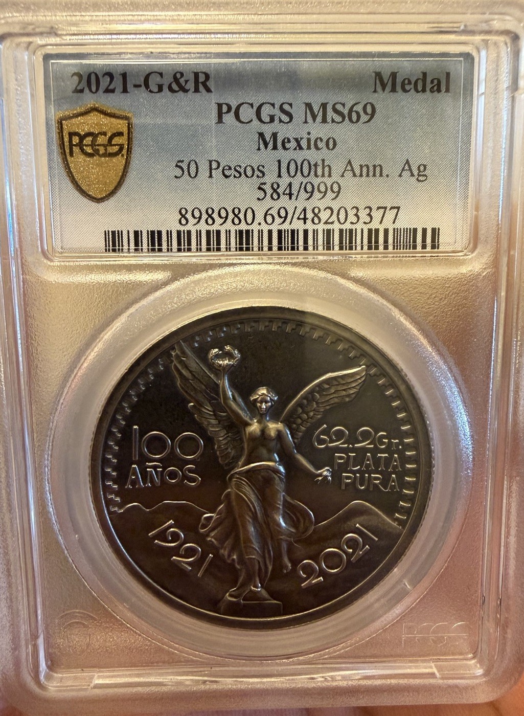 2021 G&R 50 Pesos 100th Ann Ms 69