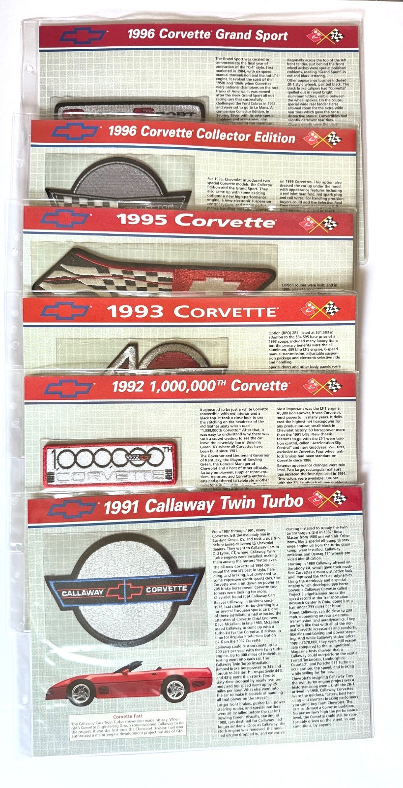 OFFICIAL CORVETTE PATCH COLLECTION 1953-2003 WILLABEE & WARD - SEE DESCRIPTION