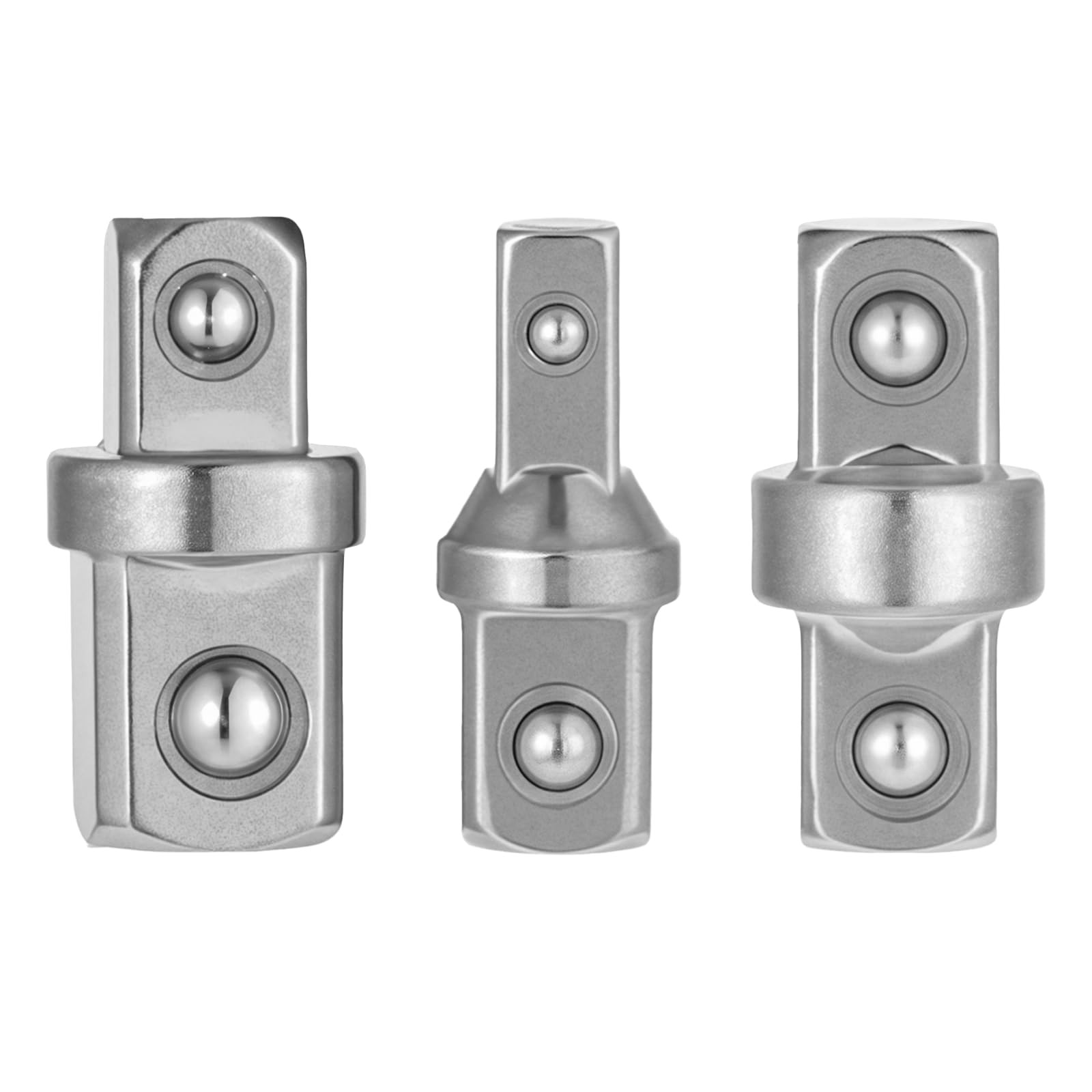 3 PCS 1/2" 1/4" 3/8" Square Drive Adapters, Ratcheting Wrench to Silver