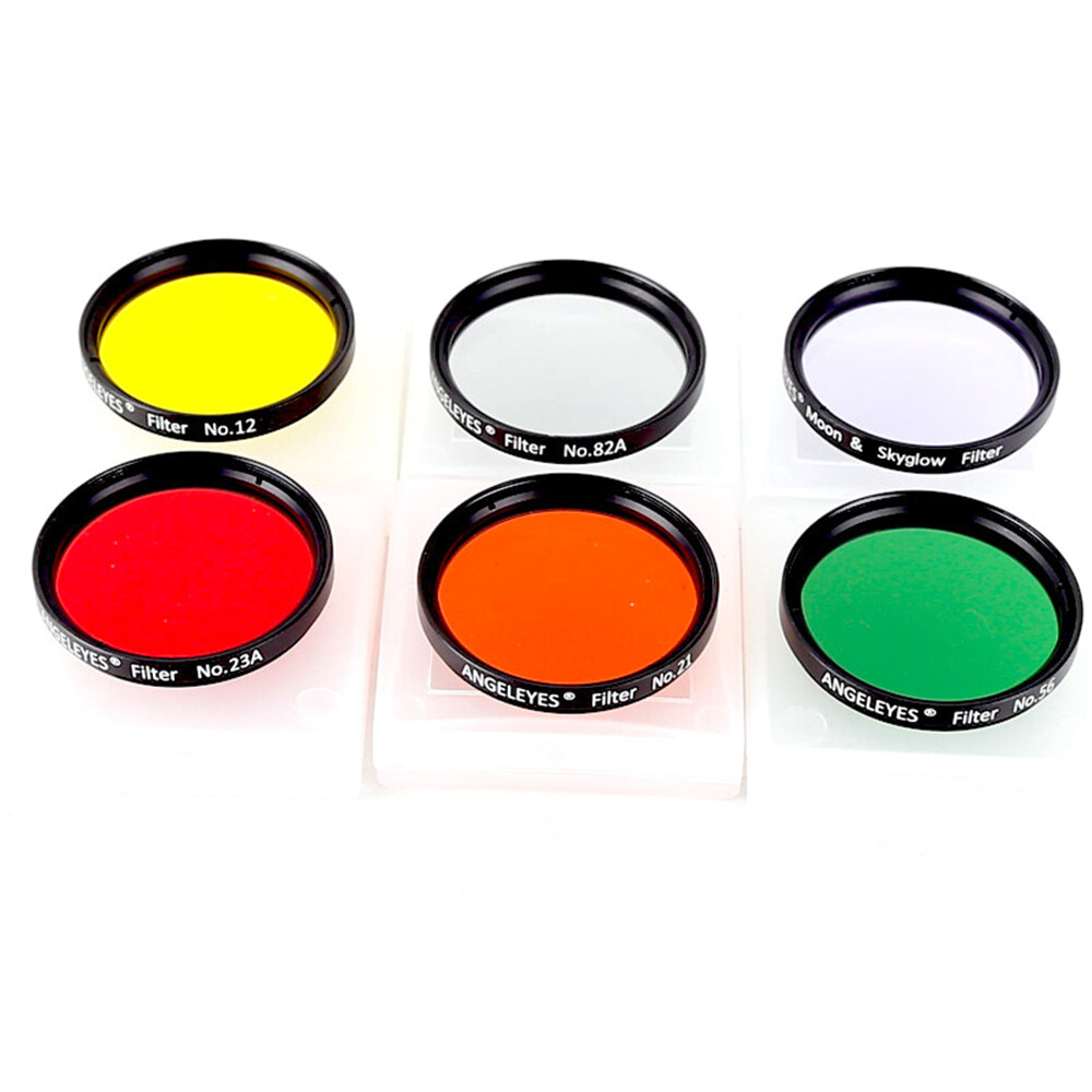 6pcs 2 Inch Optical Eyepiece Lens Moon & Skyglow Filter Kit Telescope Eyepieces