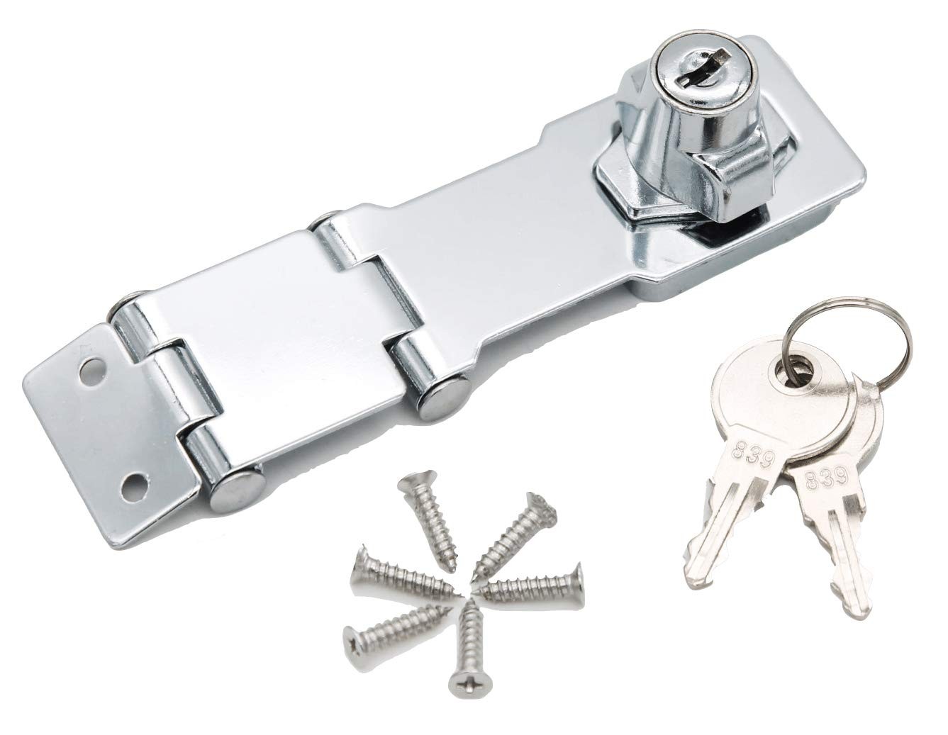 Double Hinge Safety Hasp Locks In Zinc Plated Hardened Steel Concealed Hinge Pin