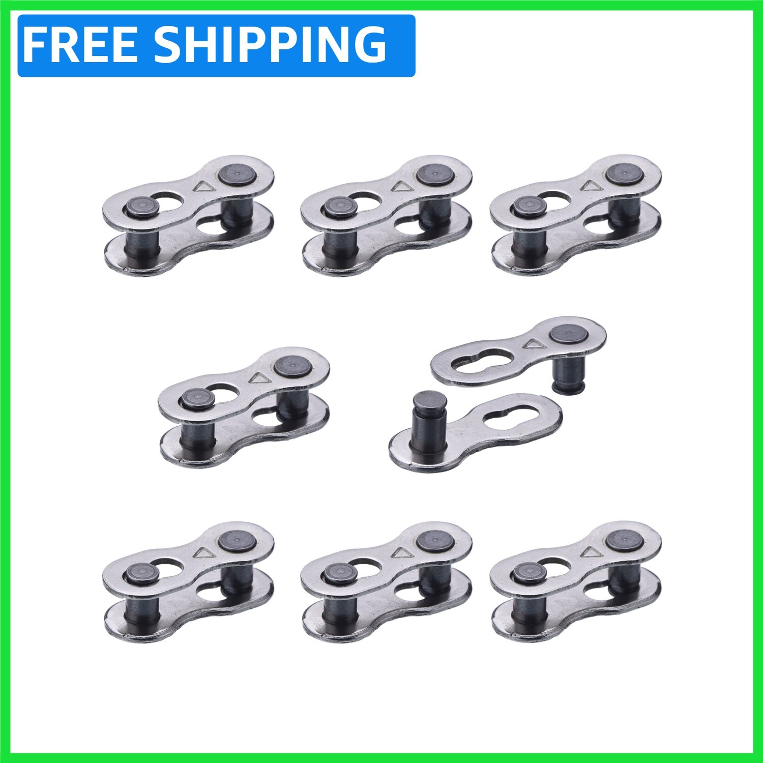 Compact 20mm Bicycle Master Links – 8 Pairs Compatible with 6-10 Speed Chains