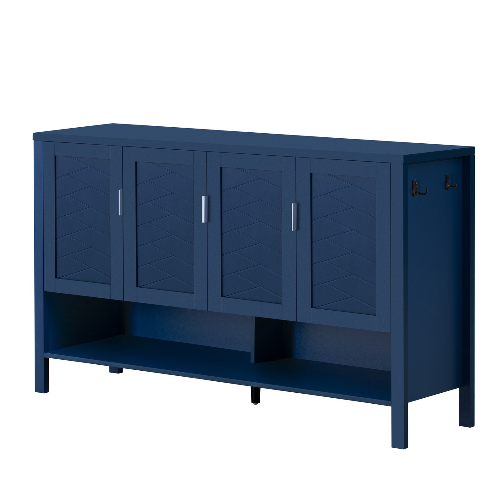U_STYLE 55.1''Storage Sideboard with 4-Doors,Multi Functional Buffet with Open