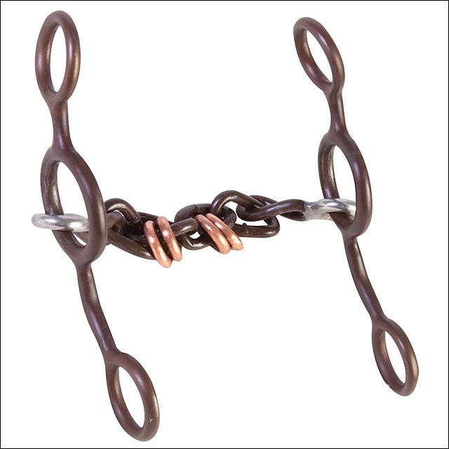Hilason Chain Gag Bit Brown Steel Horse Tack 6" Cheeks