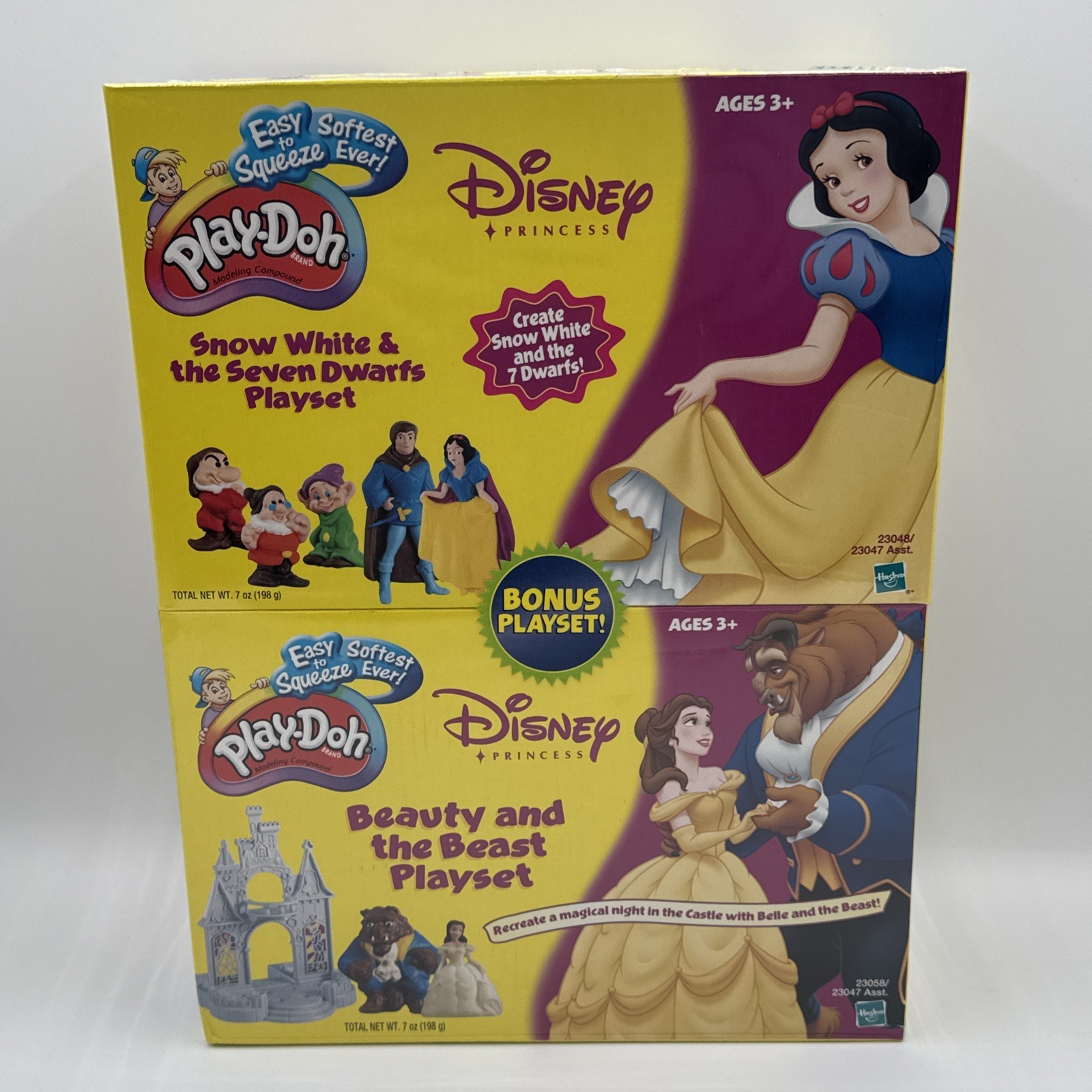 Vintage New Play-Doh Disney Princess 2 Pack Beauty & The Beast Snow White 2002