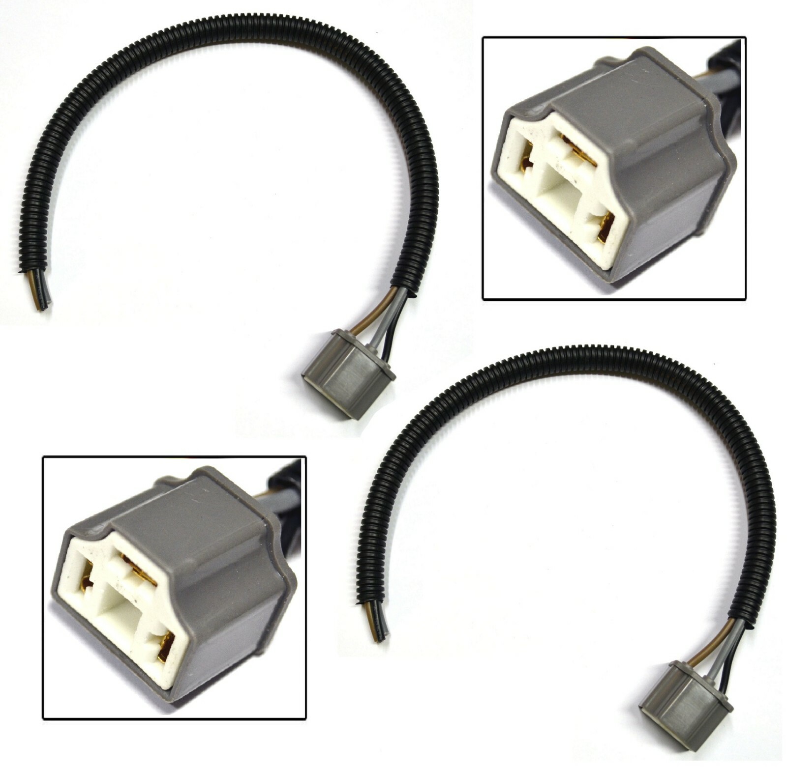 Extension Wire Pigtail Female Ceramic S 9003 H4 Two Harness Head Light Socket OE