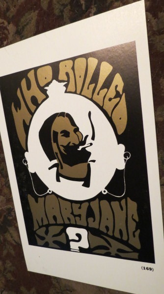 VINTAGE 60S REPRO WHO ROLLED MARY JANE ? ZIG ZAG MAN POSTER marijuanna pot weed