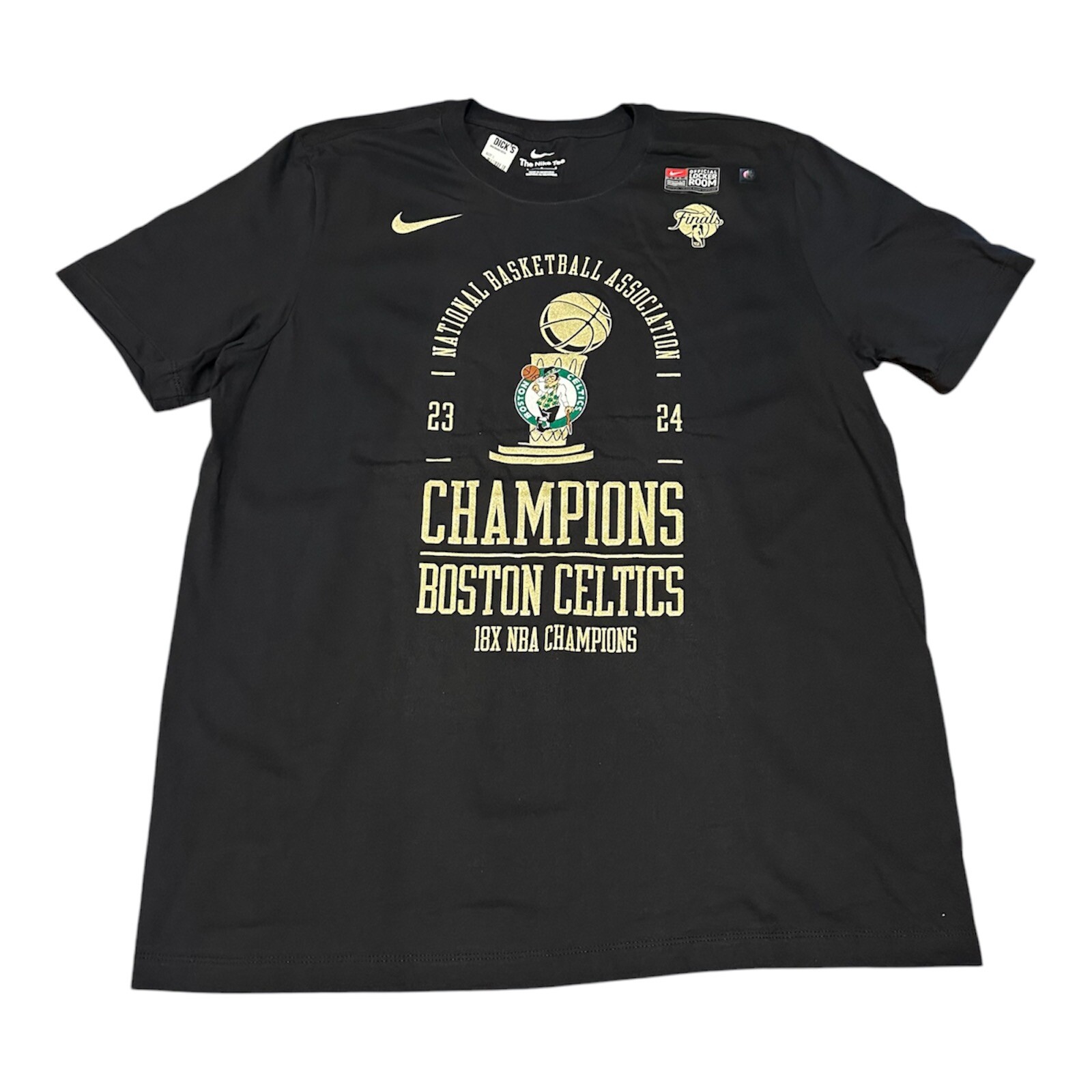 Boston Celtics 2024 NBA Champions Nike Official Locker Room T-Shirt; Men’s Large