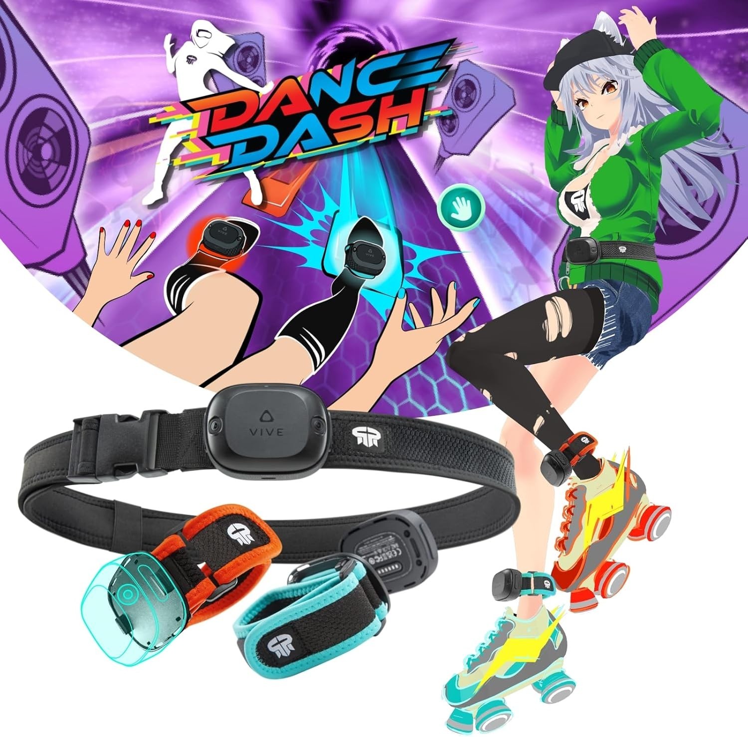 Full-Body Tracking Straps for VIVE with Dance Dash - Elevate Your VR Dance