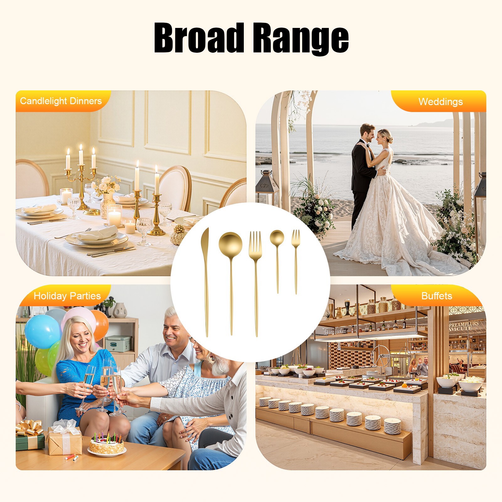 90 Set Flatware Cutlery Set Stainless Tableware Utensils Spoon Fork Knives