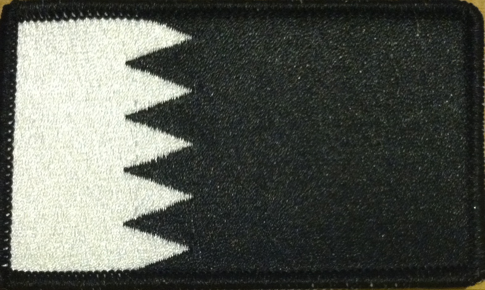 BAHRAIN Flag Patch With Hook Adhesive Fastener Black & White Version BLACK  #2