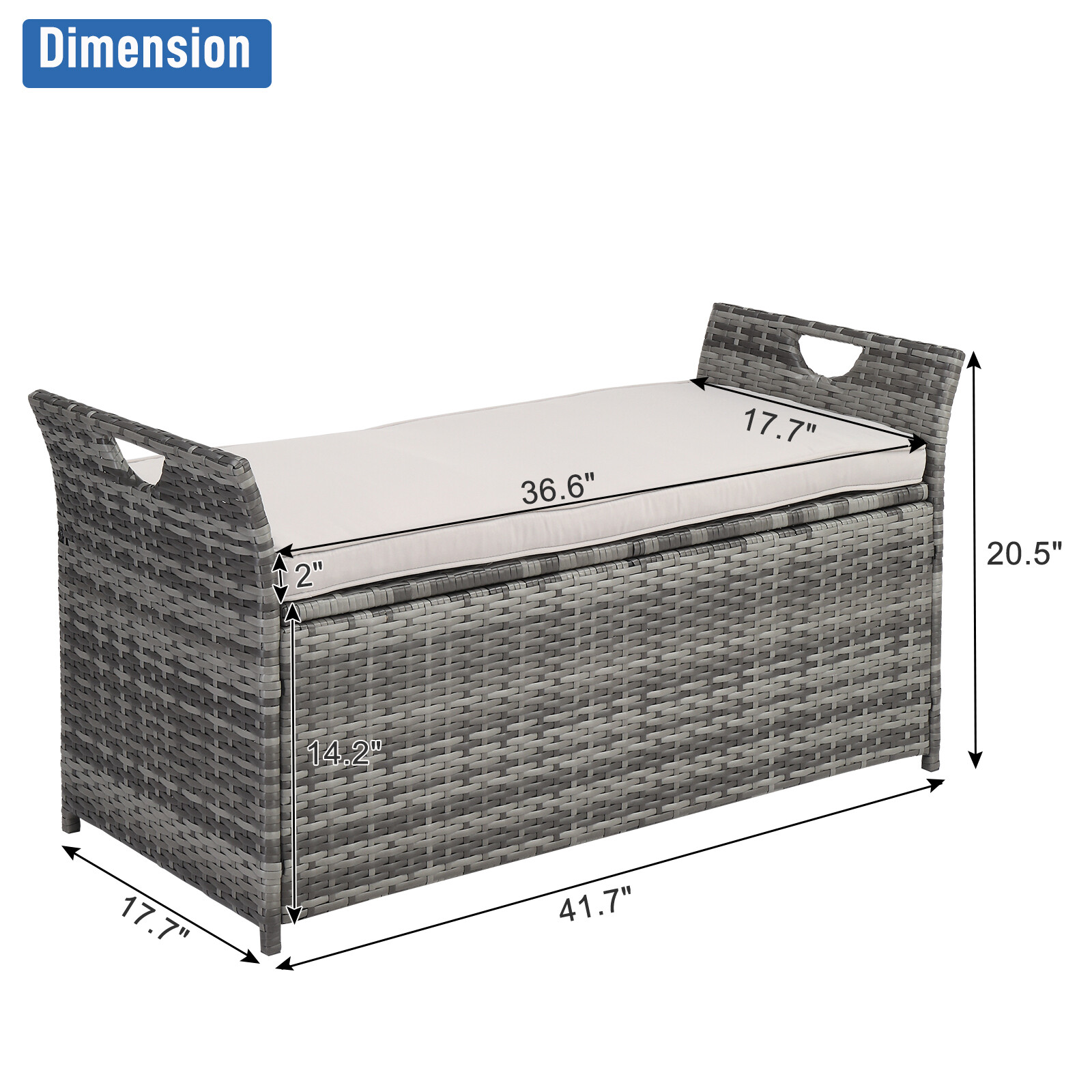 Iron Can Accommodate Gray Gradient Footstool Locker Rattan Locker Beige Mat