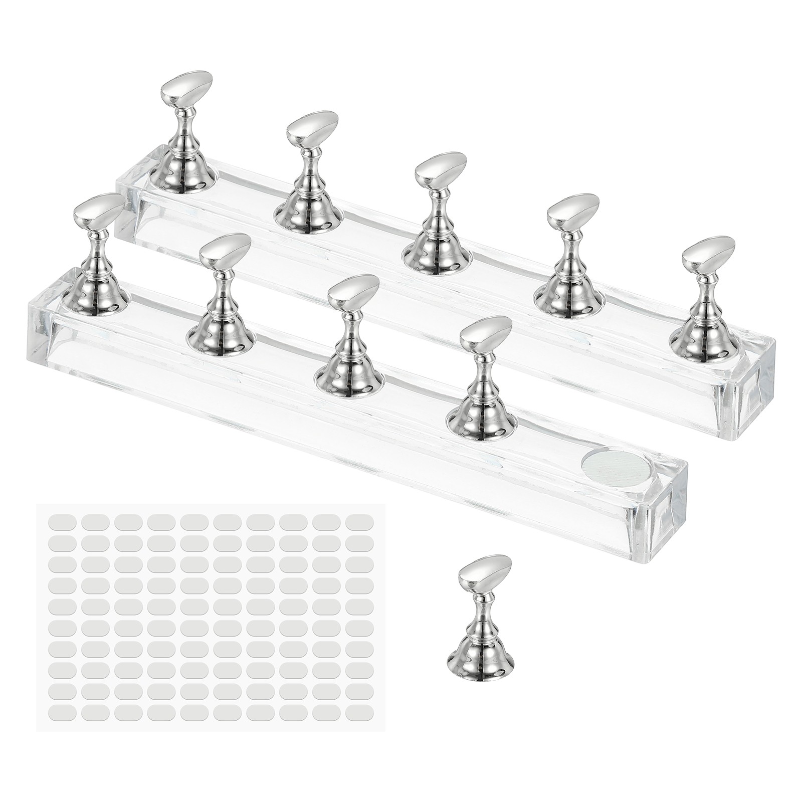 Nail Holder for Painting Nails, Nail Stand for Press on Display, Silver