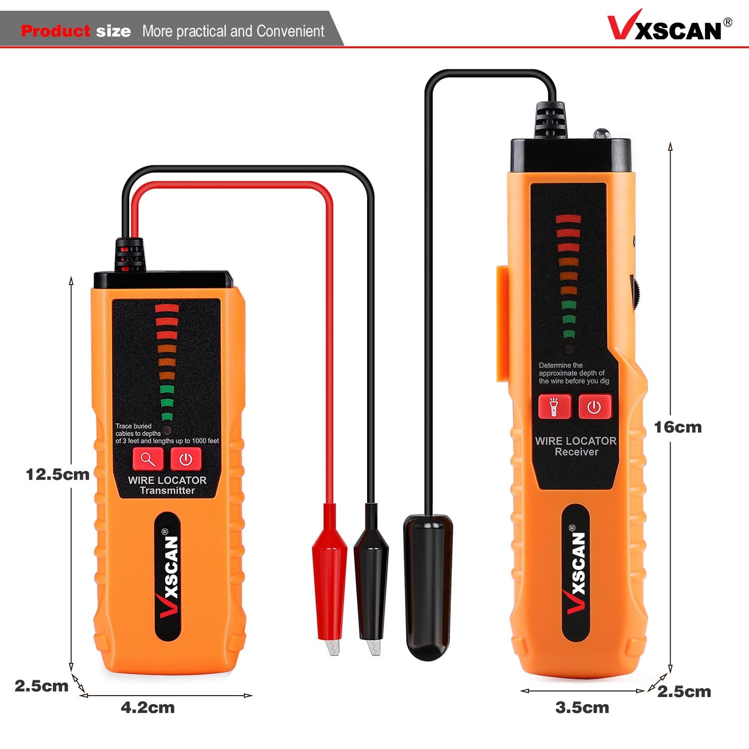 VXSCAN F04 Underground Cable Wire Locator Tracker Lan With Earphone Cable Tester