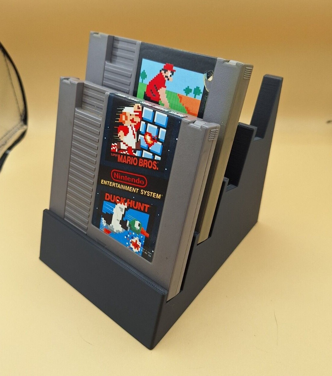 NES Game Cartridge Display Stand Tiered, Holds Up To 5 Carts 3D Printed