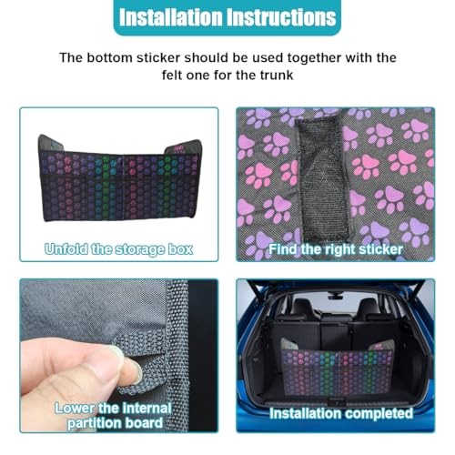 Car Trunk Organizer, Collapsible Multi-Compartment Auto Storage Box Colorful