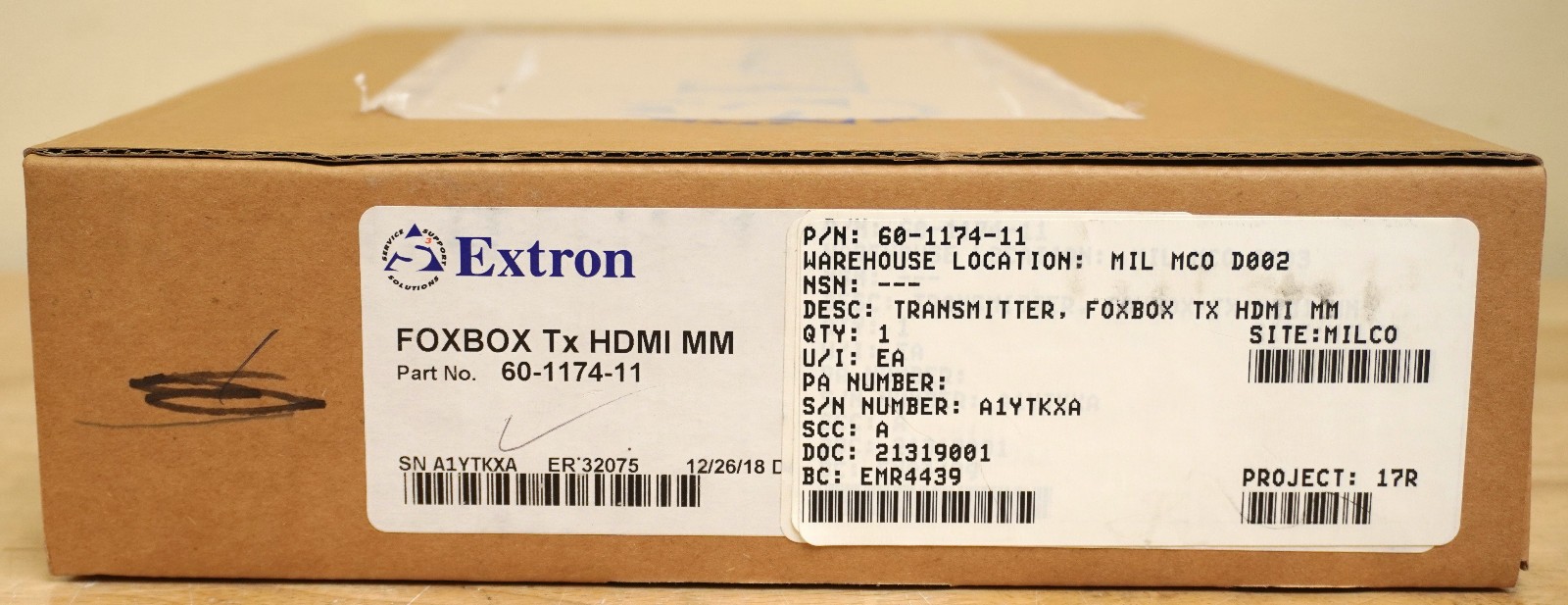Extron FOXBOX Tx HDMI MM Transmitter w/ Extender fiber optic - P/N: 60-1174-11