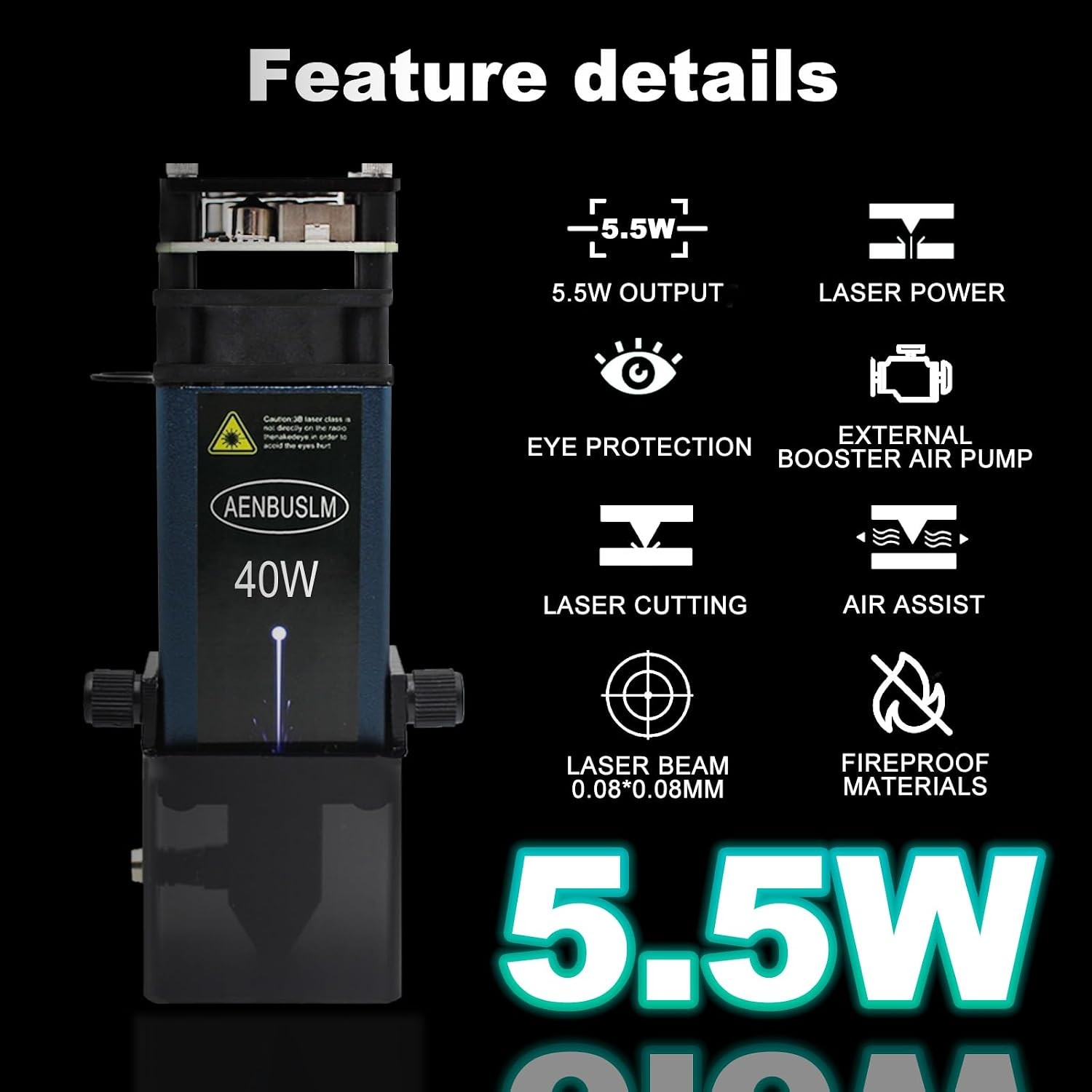 40W Laser Engraving Module Air Assist Class 4