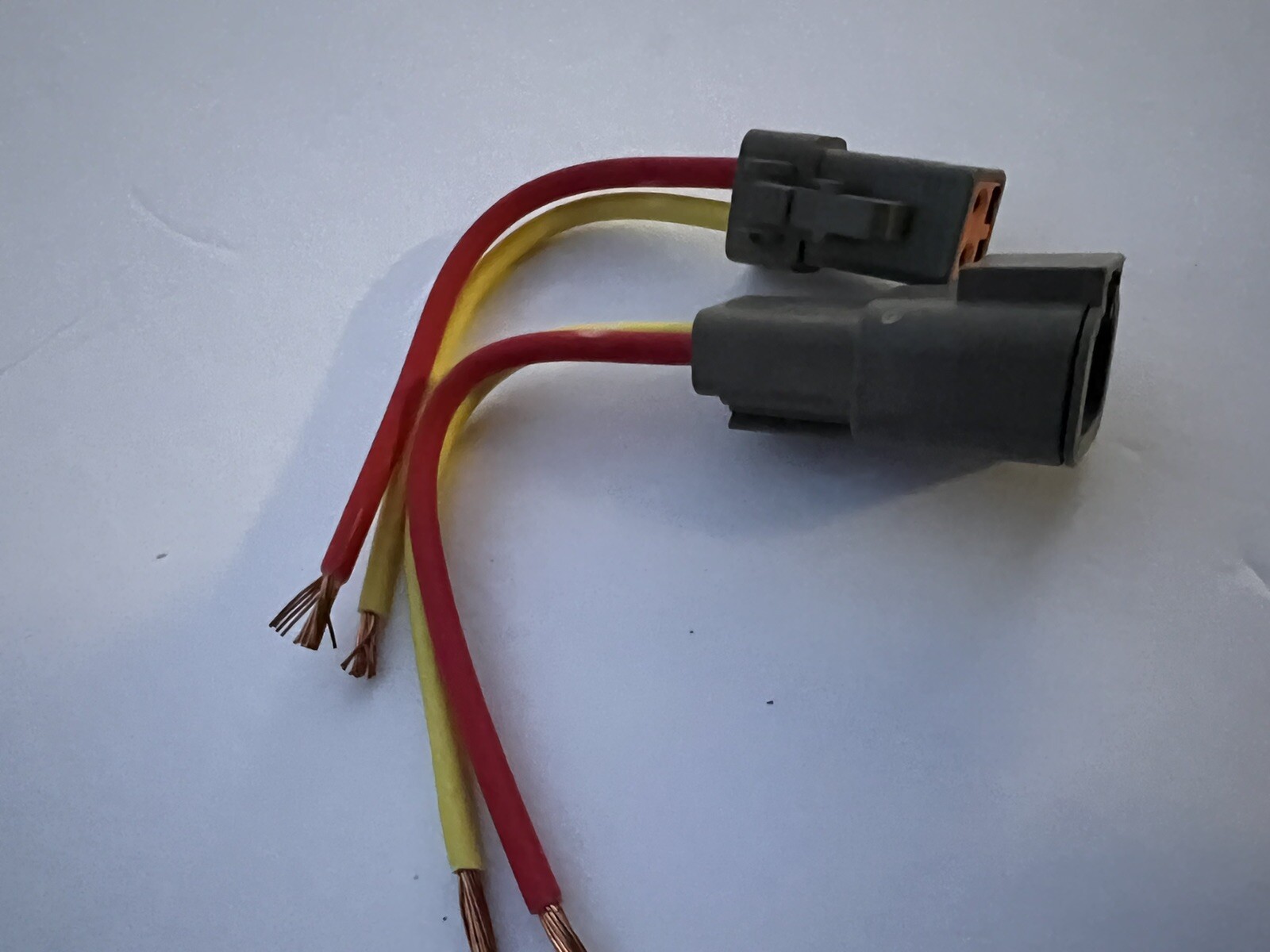 10 AWG Grey Assembled Deutsch DTP 2 Pin waterproof connector 6" wire