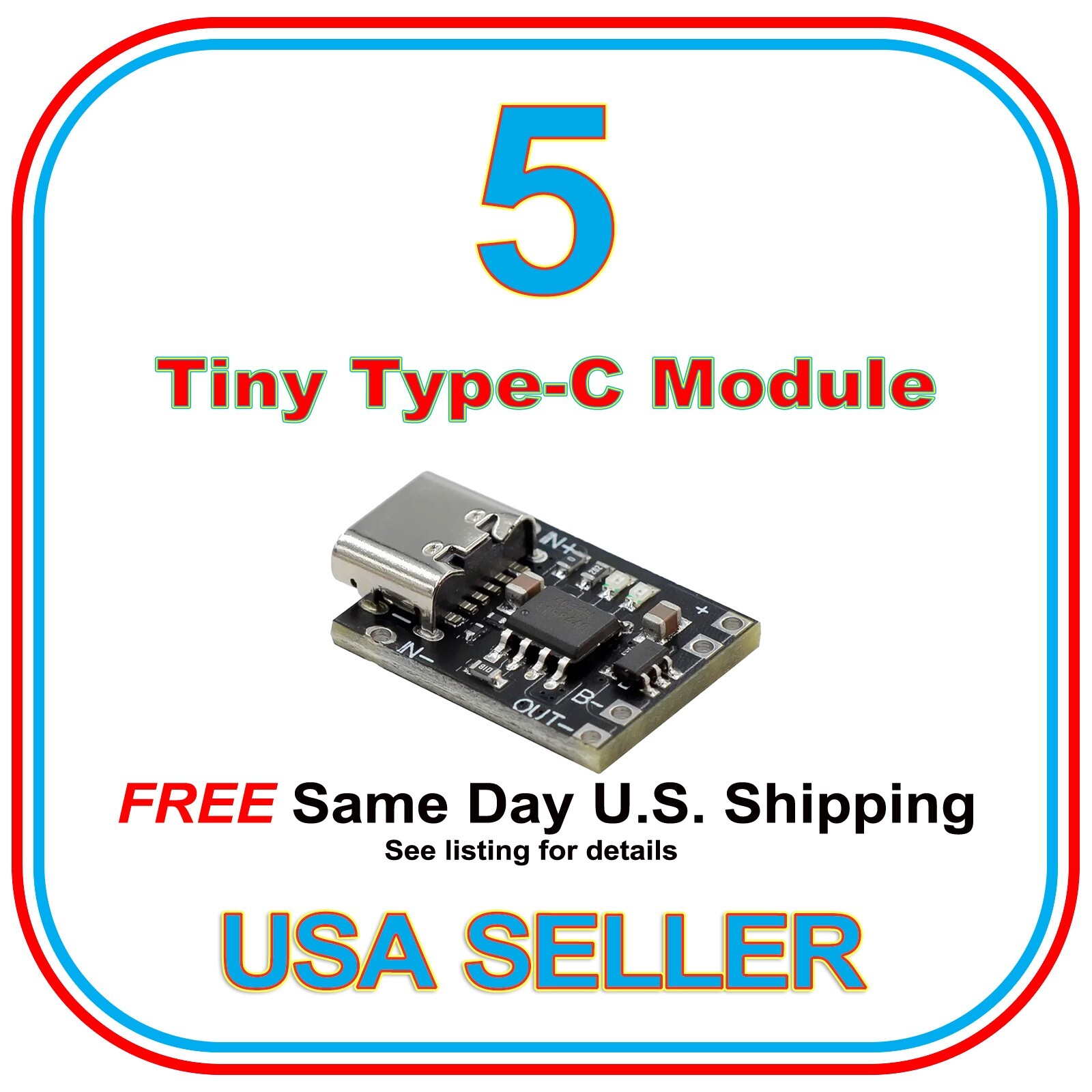 Type-C USB Ternary 5V 1A 3.7V 4.2V 18650 Li-on Charger & Protection 3.7V 4.2V