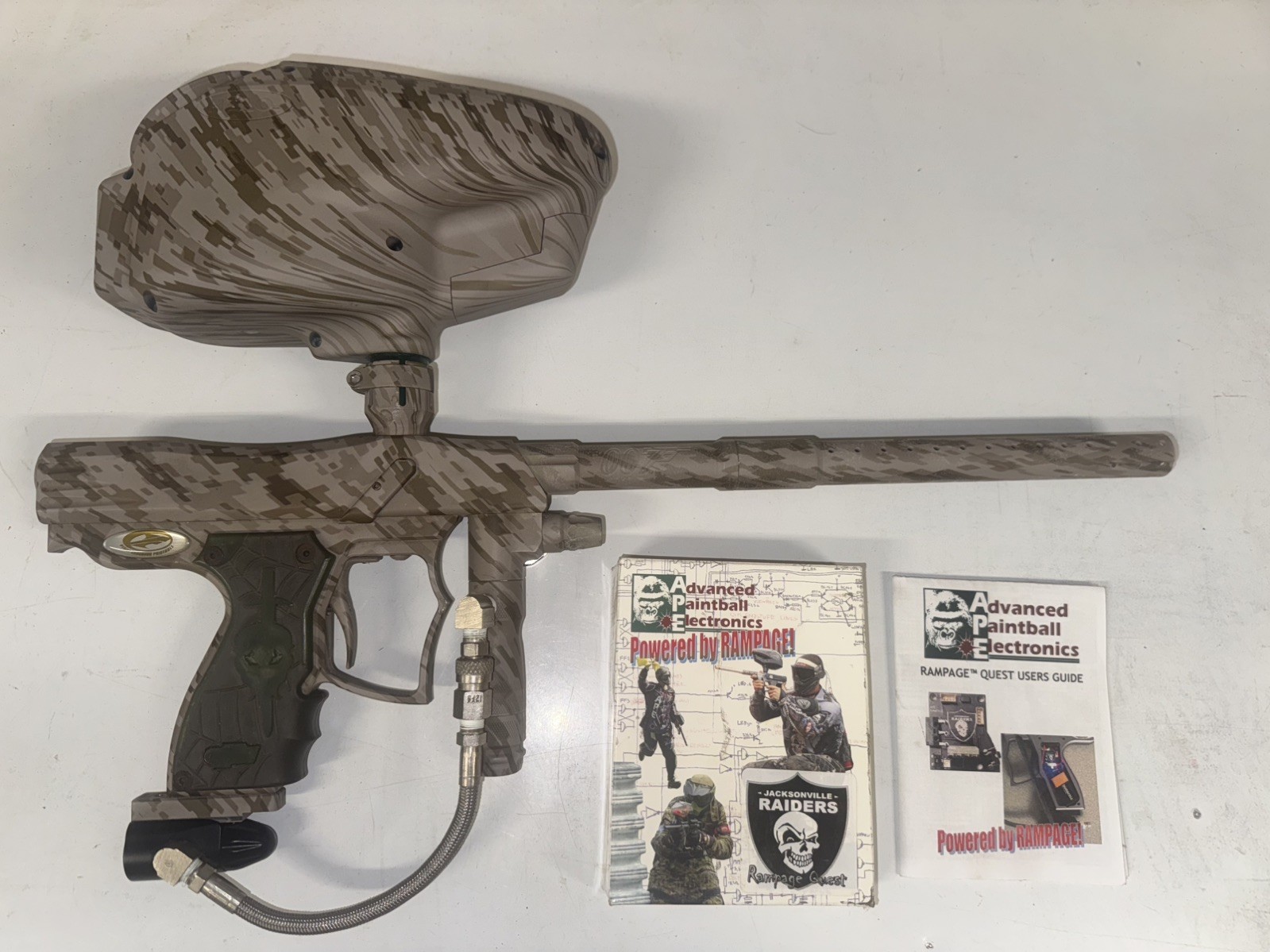 SUPER RARE DESERT DIGI CAMO FEP Quest paintball marker W/Halo Shell IN Digi Camo
